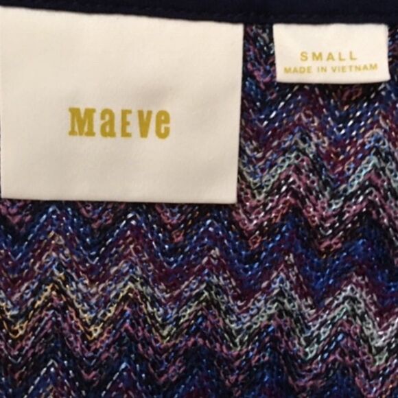 Anthropologie Lavender Dress Maeve Westwater Drop Waist Chevron Knit Size Small - Picture 10 of 13